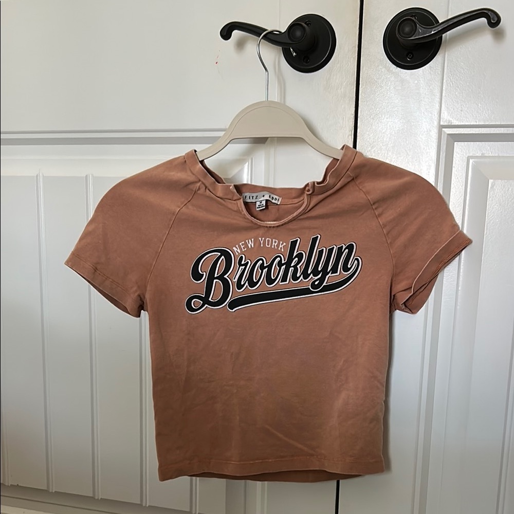 Kids Short Sleeve Tee - New York Brooklyn Design - Brown